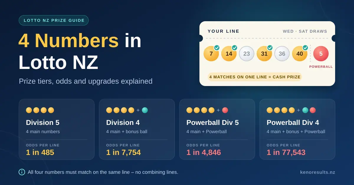 4 Numbers in Lotto NZ: Prize Tiers, Odds, and Upgrades Explained